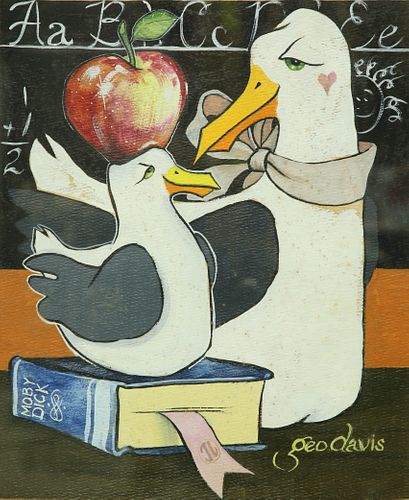 GEORGE DAVIS TEMPERA ON PAPER "MOBY