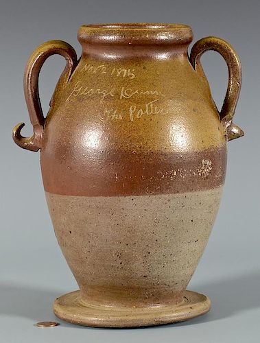 GEORGE DUNN POTTERY JAR, SIGNED &