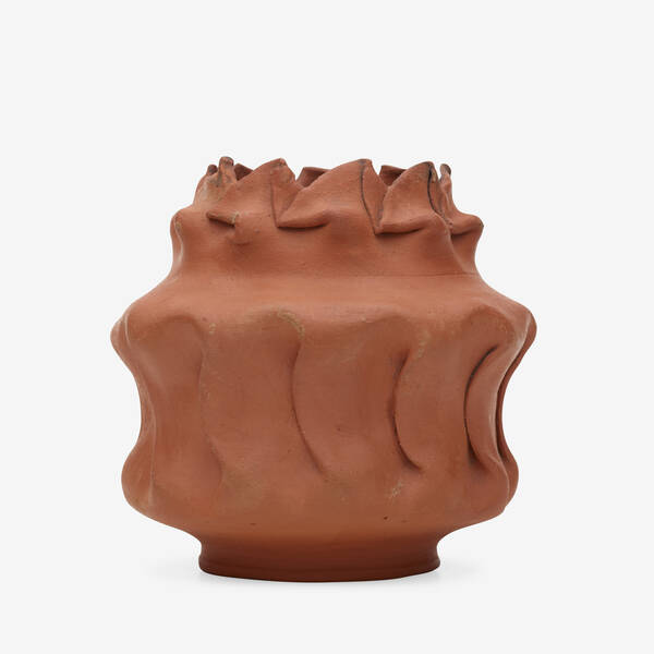George E. Ohr. bisque vase.