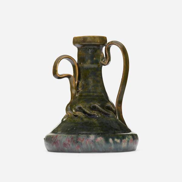 George E. Ohr. Candleholder.