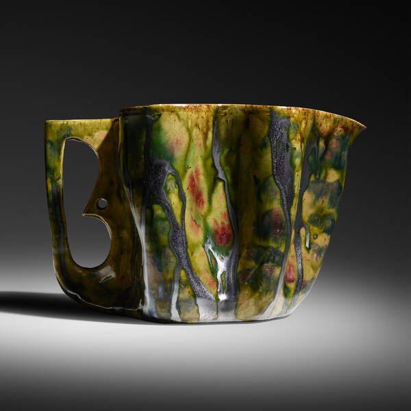 George E. Ohr. Large pitcher.
