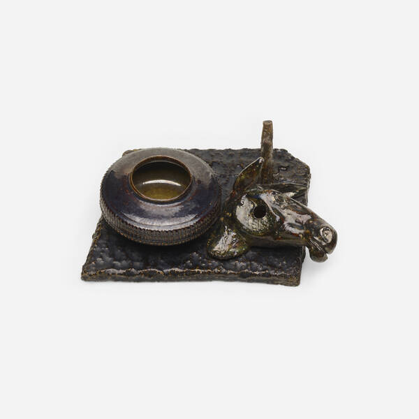 George E. Ohr. Novelty inkwell.