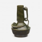George E. Ohr. Rare snake vase