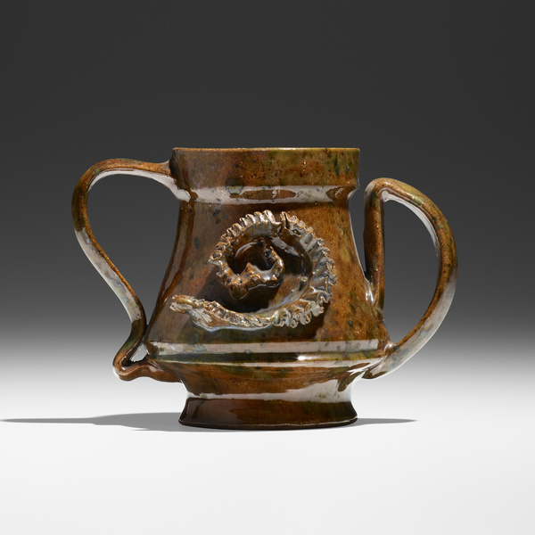 George E. Ohr. Snake vase.