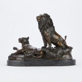 GEORGE GARDET BRONZE LION SCUL