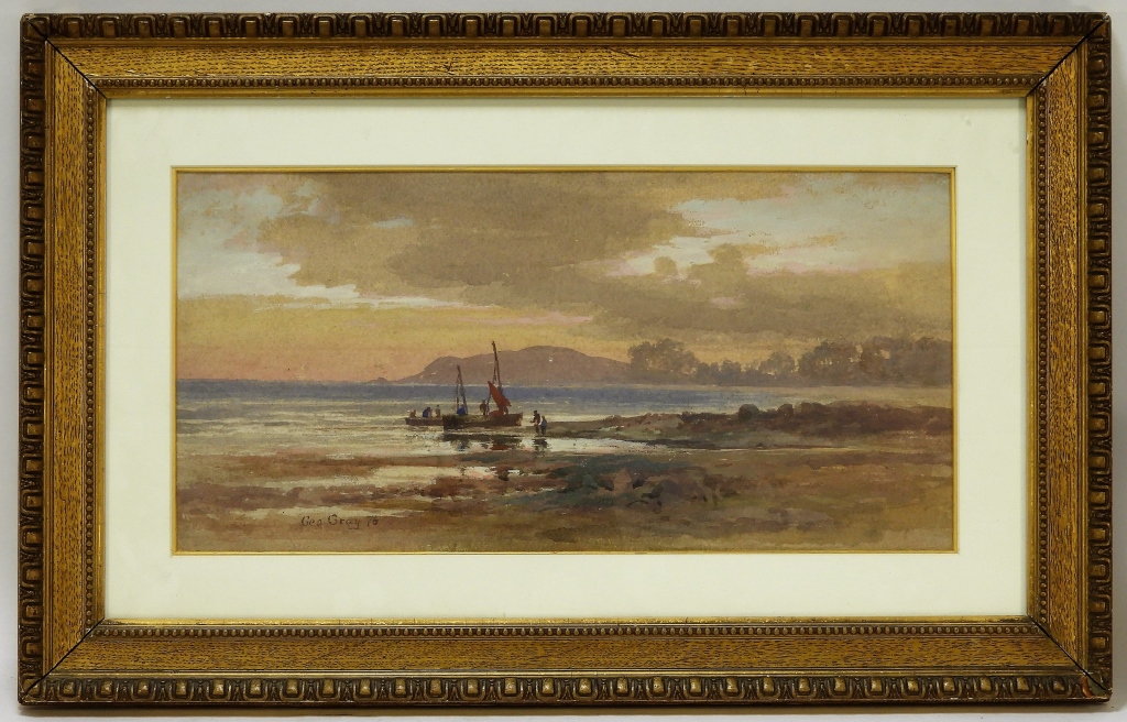 GEORGE GRAY SUNSET RIVER SAILING WC
