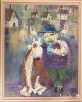 GEORGE HAMILTON OIL ON BOARDGE