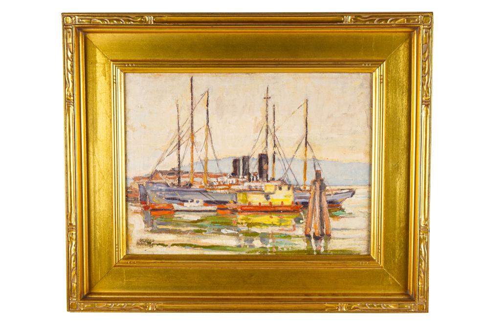 GEORGE HAMILTON: SHIPS IN HARBORoil
