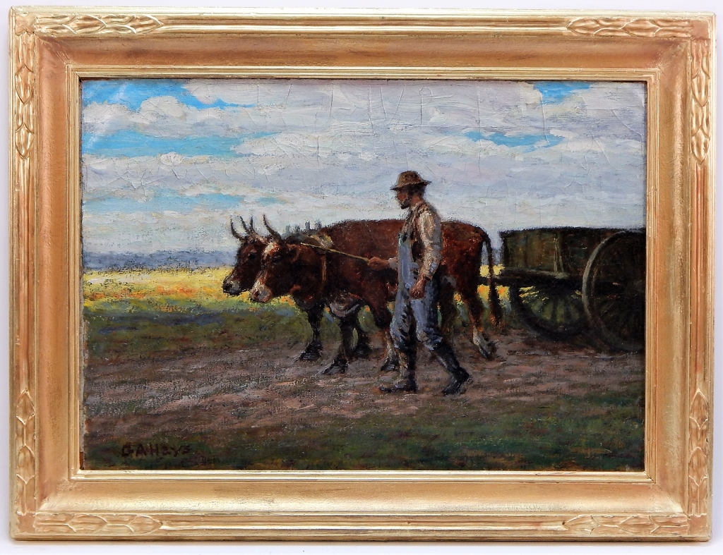 GEORGE HAYS OLD MAN AND OXEN O/C