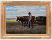 GEORGE HAYS OLD MAN AND OXEN O