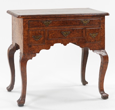George I Burled Walnut Lowboy ca.