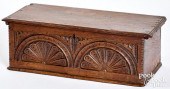 GEORGE I CARVED OAK BIBLE BOX,