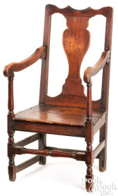 GEORGE I ELM ARMCHAIR, EARLY 1