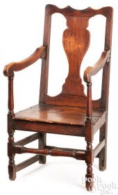GEORGE I ELM ARMCHAIR, EARLY 1