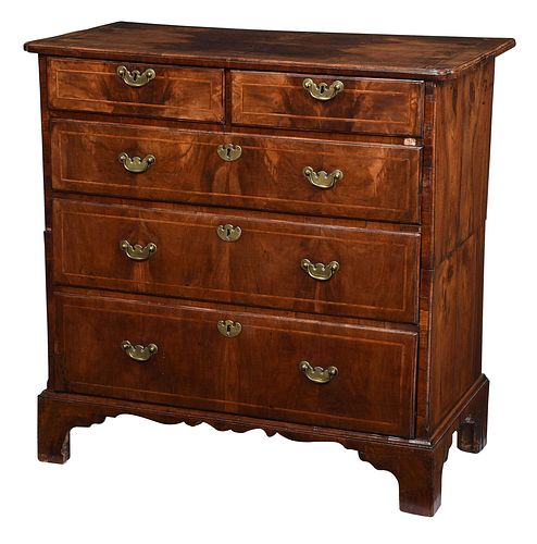 GEORGE I FIGURED INLAID WALNUT FIVE