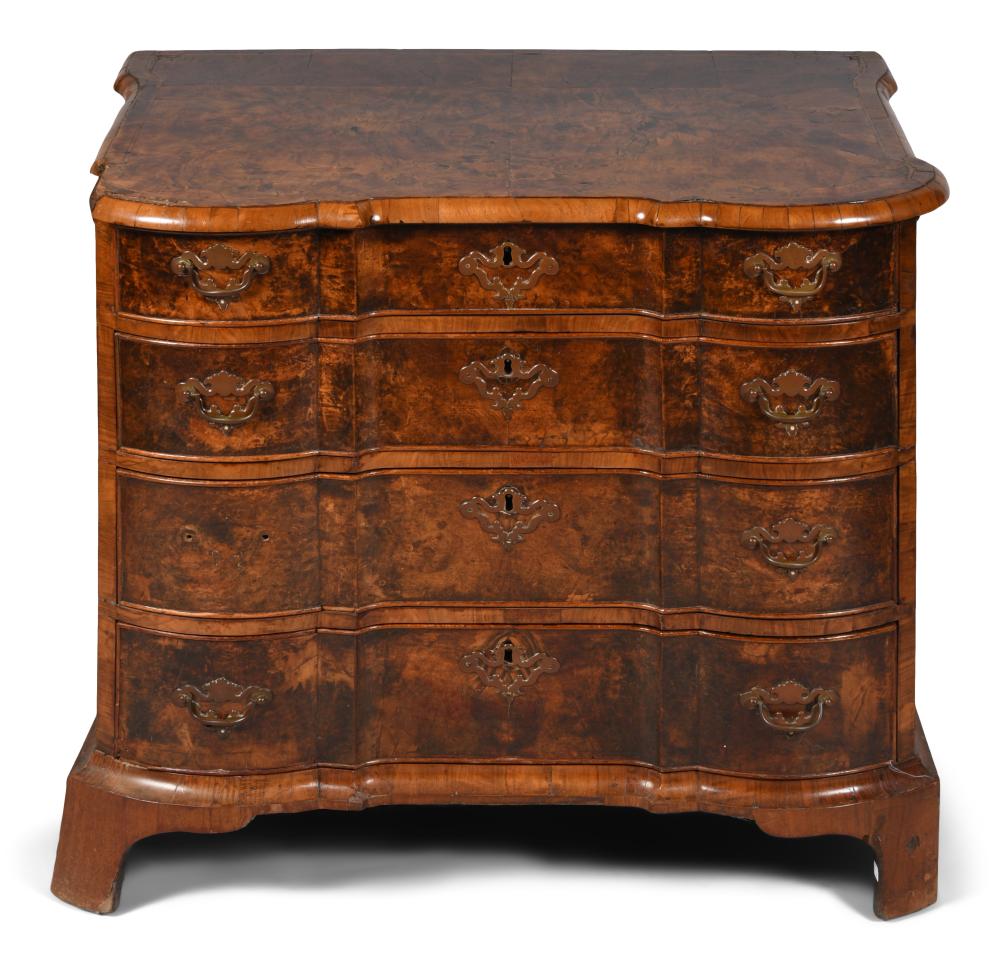GEORGE I INLAID BURL WALNUT CHEST