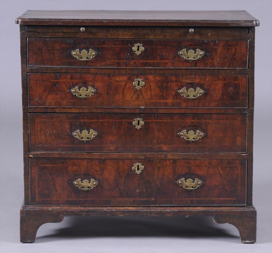 GEORGE I INLAID WALNUT CHEST OF