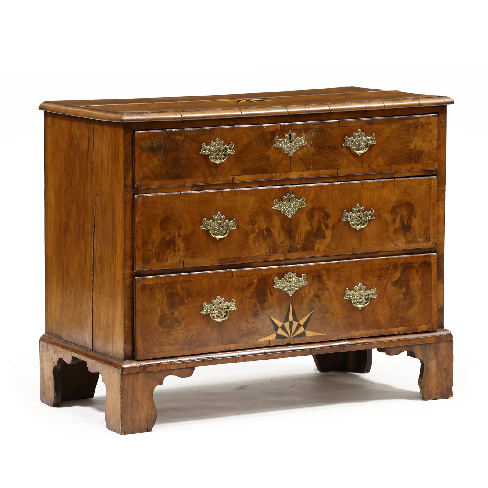 GEORGE I INLAID WALNUT CHEST OF