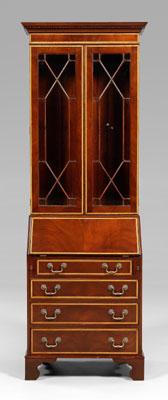 George I style desk and bookcase: