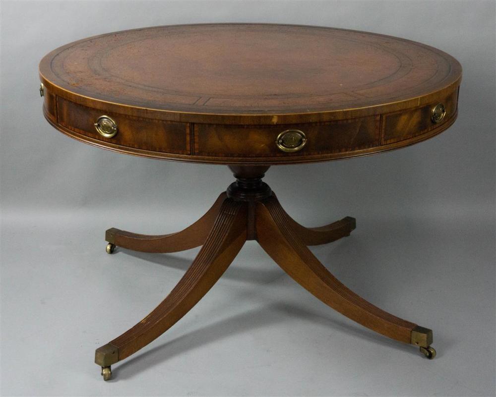 GEORGE I STYLE MAHOGANY INLAID DRUM