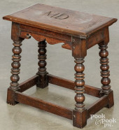 GEORGE I STYLE OAK JOINT STOOL