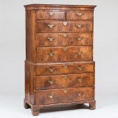 GEORGE I WALNUT CHEST ON CHEST