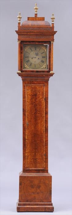GEORGE I WALNUT LONG-CASE CLOCK The