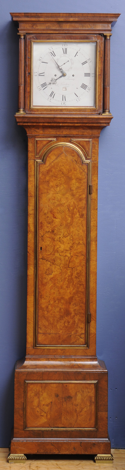 GEORGE II BRASS-MOUNTED BURL WALNUT
