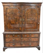 GEORGE II BURR WALNUT VENEERED