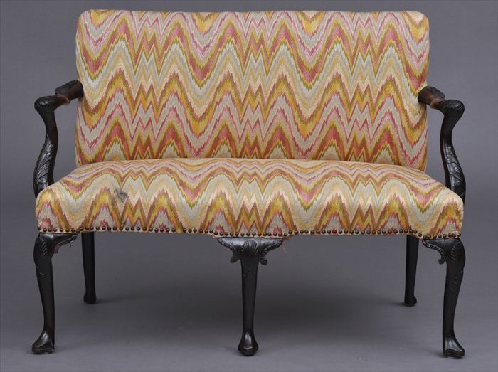 GEORGE II CARVED MAHOGANY SETTEE
