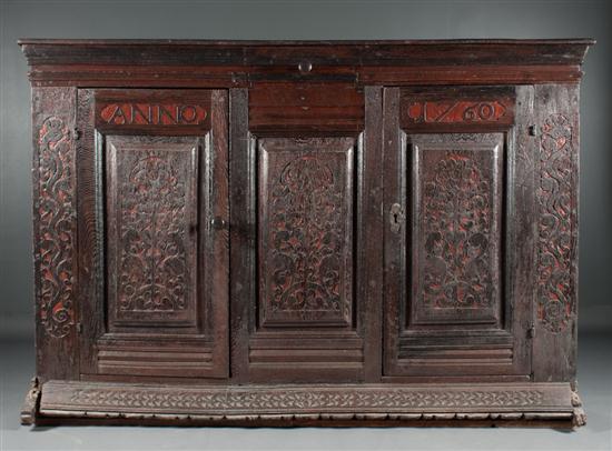 George II carved oak cabinet carved