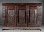 George II carved oak cabinet c