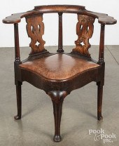 GEORGE II ELM CORNER CHAIR, CA