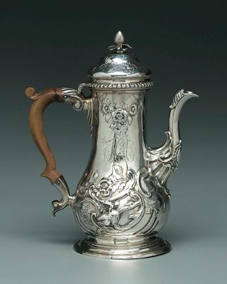 George II English silver coffeepot,