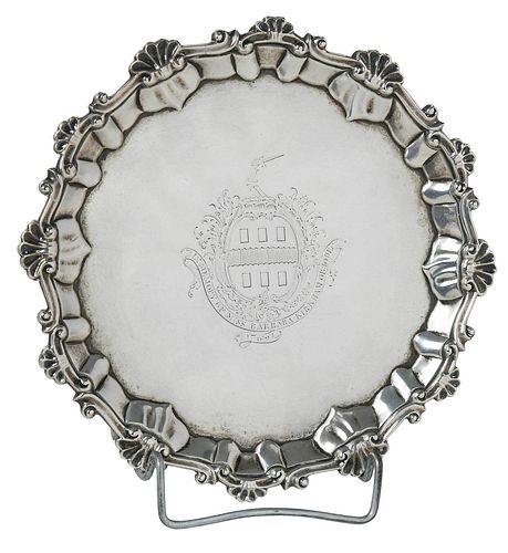 GEORGE II ENGLISH SILVER WAITER,