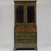 GEORGE II GREEN JAPANNED AND P