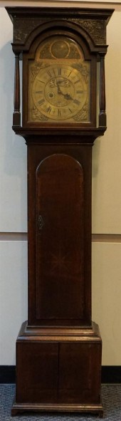 GEORGE II-III OAK LONG CASE CL