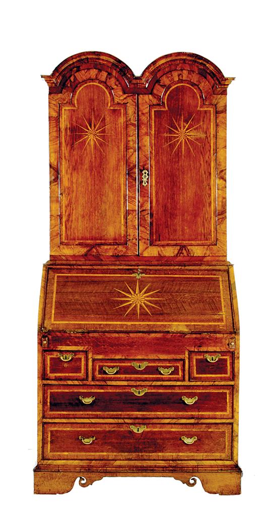George II inlaid walnut and oak