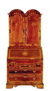 George II inlaid walnut and oa
