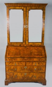 GEORGE II INLAID WALNUT BUREAU