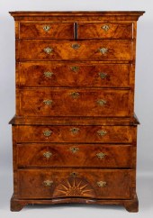 GEORGE II INLAID WALNUT CHEST