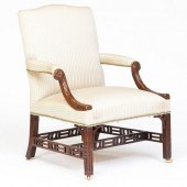 GEORGE II MAHOGANY AND UPHOLST