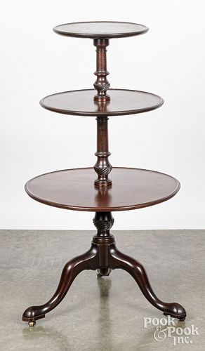 GEORGE II MAHOGANY DUMBWAITER,