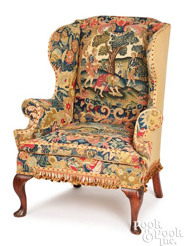 GEORGE II MAHOGANY EASY CHAIR,