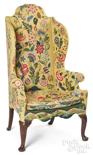 GEORGE II MAHOGANY EASY CHAIR,
