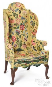 GEORGE II MAHOGANY EASY CHAIR,
