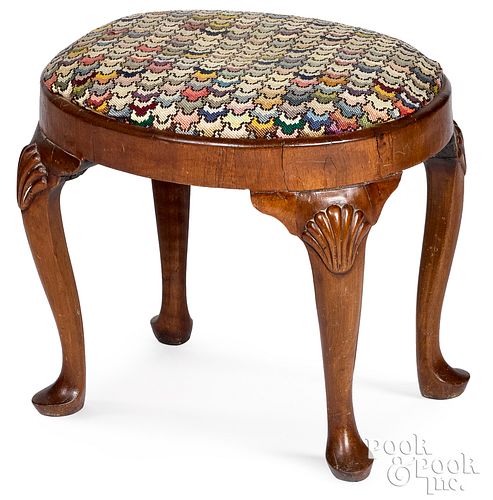 GEORGE II MAHOGANY FOOT STOOL,