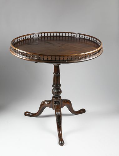 GEORGE II MAHOGANY GALLERY BIRDCAGE