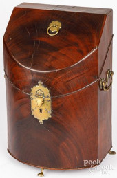 GEORGE II MAHOGANY KNIFE BOX,