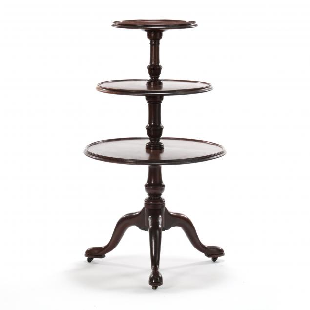 GEORGE II MAHOGANY THREE TIERED